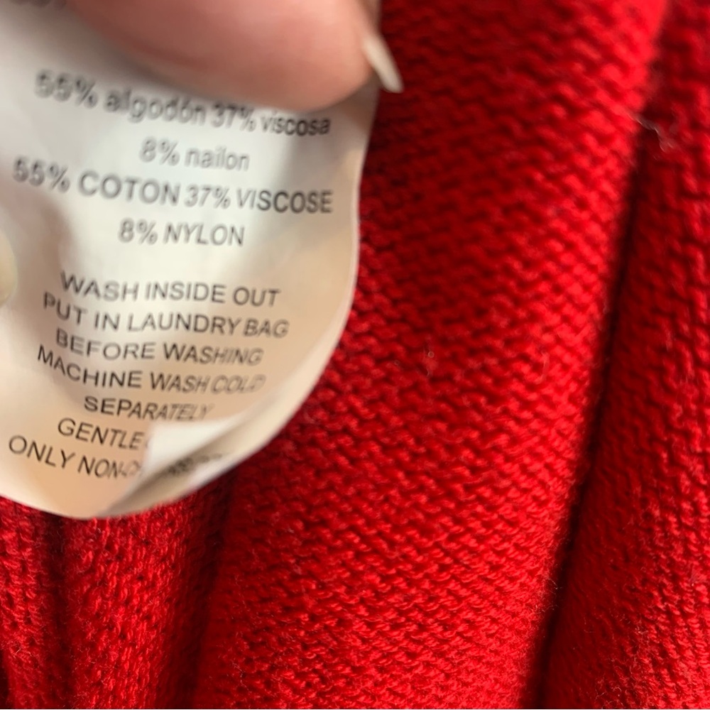 Michael By Michael Kors Knit Tunic Sweater Womens Large Red Back Zip Side‎ Slits - Picture 11 of 14